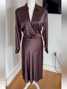 Otis wrap-effect silk-blend satin midi dress